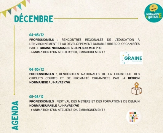 À vos agendas : les rencontres et événements à ne pas manquer chez Normandie Équitable en DÉCEMBRE ! À vos agendas : les rencontres et événements à ne pas manquer chez Normandie Équitable en DÉCEMBRE !