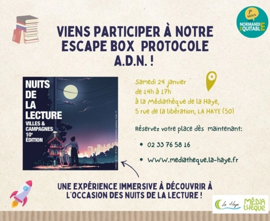 Venez découvrir notre escape box à l'occasion des Nuits de la lecture !