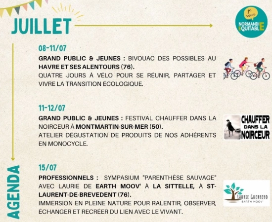 À vos agendas : les rencontres et événements à ne pas manquer chez Normandie Équitable en JUILLET !