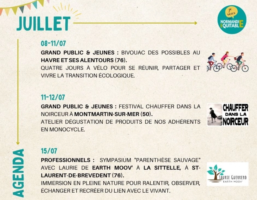 À vos agendas : les rencontres et événements à ne pas manquer chez Normandie Équitable en JUILLET !