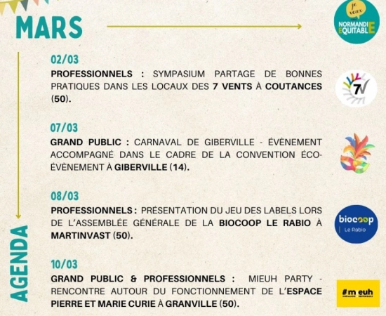 À vos agendas : les rencontres et événements à ne pas manquer chez Normandie Équitable en MARS !