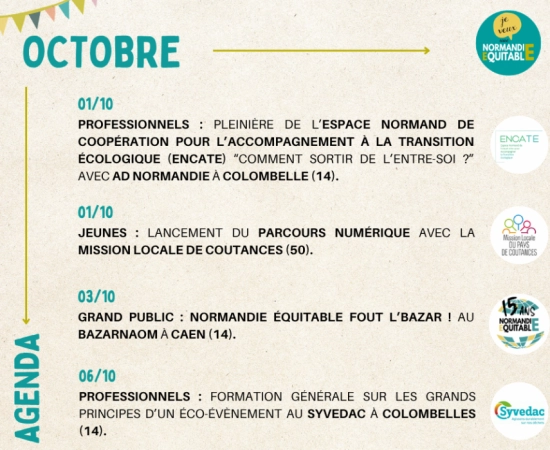 À vos agendas : les rencontres et événements à ne pas manquer chez Normandie Équitable en OCTOBRE !
