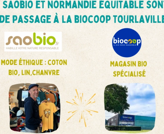 Saobio et Normandie Équitable sont de passage à la Biocoop Tourlaville
