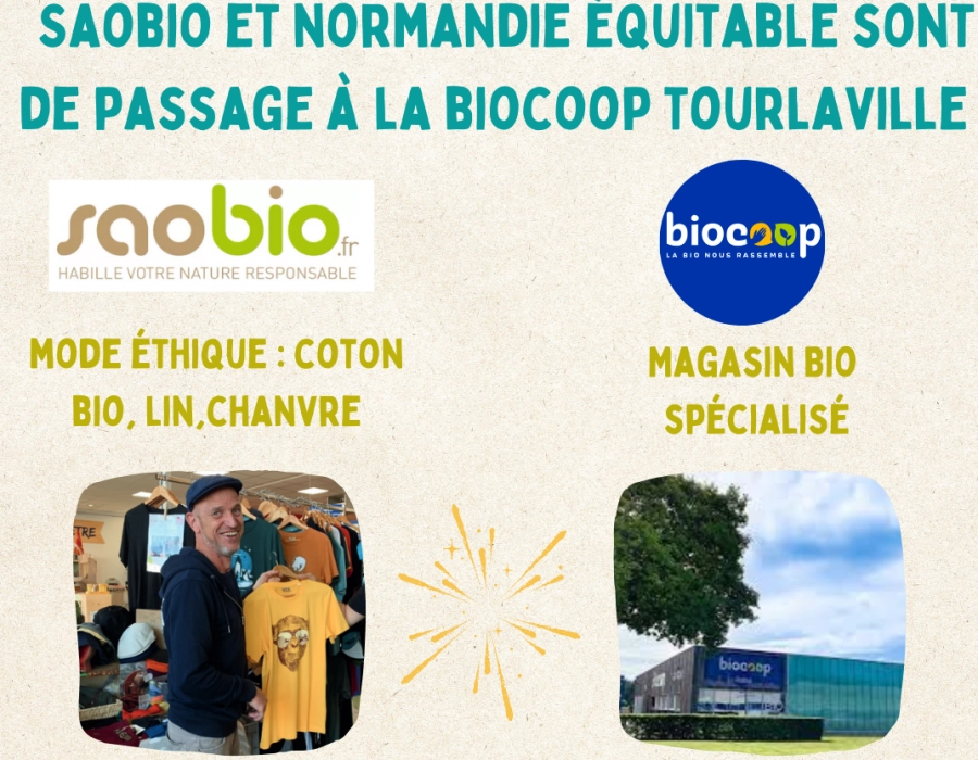 Saobio et Normandie Équitable sont de passage à la Biocoop Tourlaville