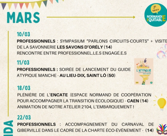 À vos agendas : les rencontres et événements à ne pas manquer en MARS !