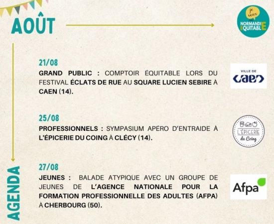 À vos agendas : les rencontres et événements à ne pas manquer chez Normandie Équitable en AOÛT !