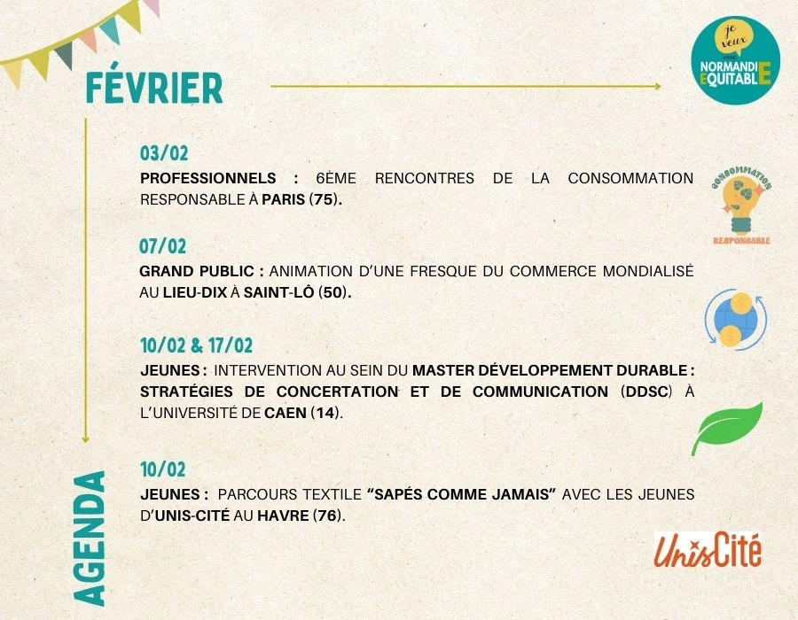 À vos agendas : les rencontres et événements à ne pas manquer chez Normandie Équitable en FÉVRIER !