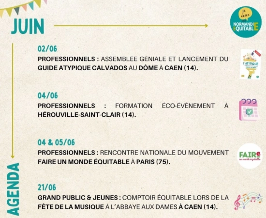 À vos agendas : les rencontres et événements à ne pas manquer chez Normandie Équitable en JUIN !