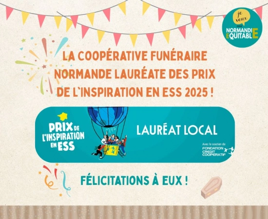 La Coopérative Funéraire Normande lauréate des Prix de l'Inspiration en ESS 2025 ! 