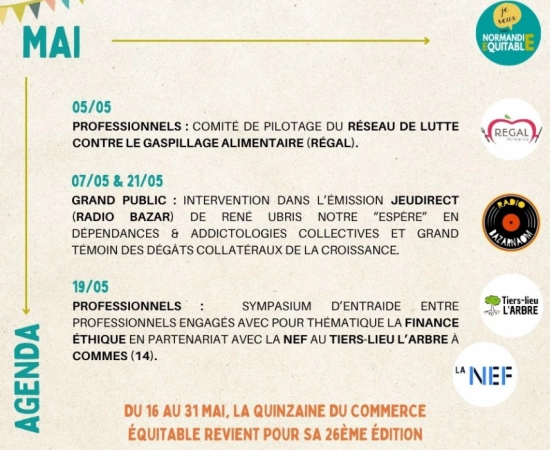 À vos agendas : les rencontres et événements à ne pas manquer chez Normandie Équitable en MAI !
