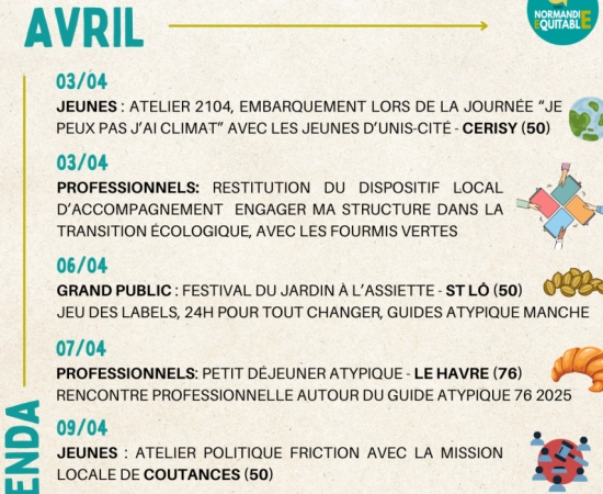 À vos agendas : les rencontres et événements à ne pas manquer en AVRIL !
