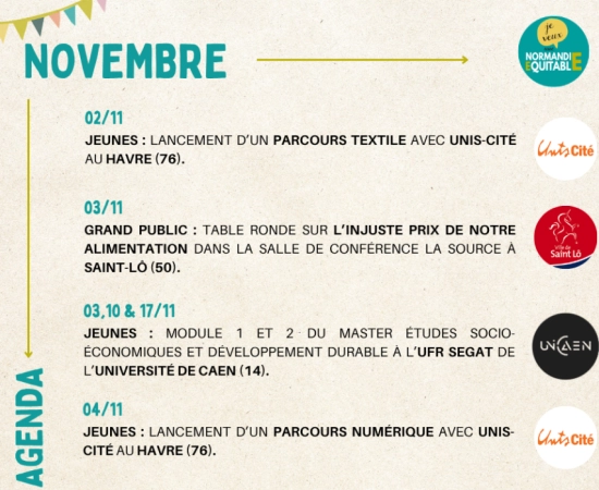 À vos agendas : les rencontres et événements à ne pas manquer chez Normandie Équitable en NOVEMBRE !