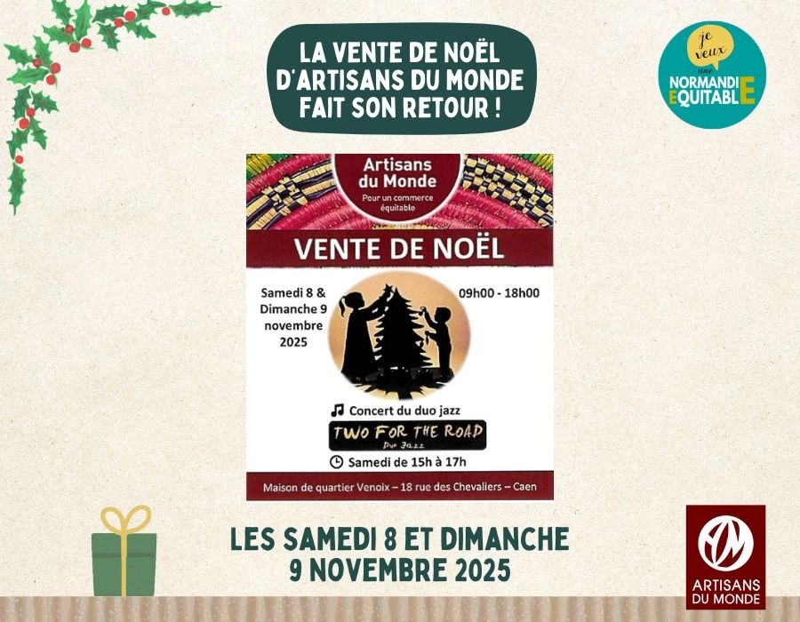 Artisans du monde vous donne rendez-vous pour leur vente de Noël annuelle Artisans du monde vous donne rendez-vous pour leur vente de Noël annuelle